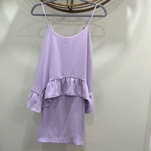 Lilac Amanda Uprichard 2 Layer dress w/ ruffle embellishment. Size Small